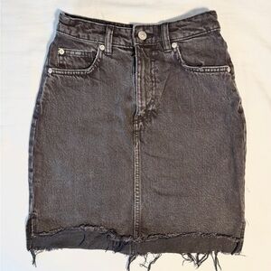 H&M Black Denim Mini Skirt